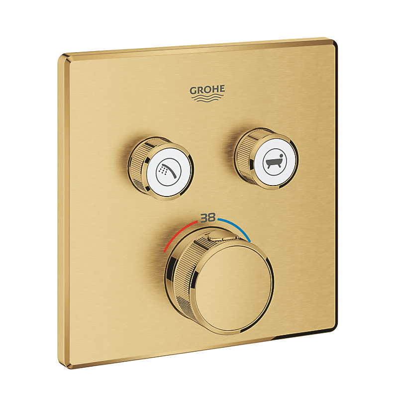GROHE Grohtherm SmartControl 2SC Termostat til indbygning med to ventiler, børstet cool sunrise