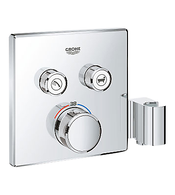 GROHE Smartcontrol termostat indbygning med 2 funktioner og bruseholder. Firkantet