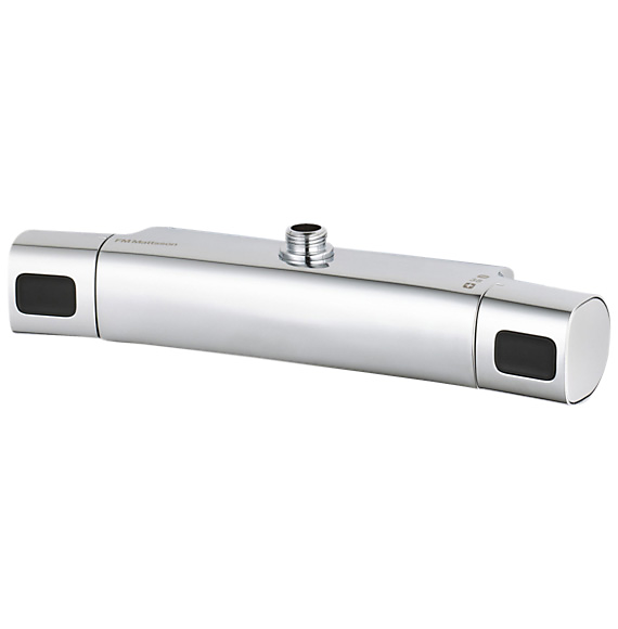 FMM Siljan termostatarmatur med afgang op. Med keramisk topstykke, kontraventiler, trykbalanceret.