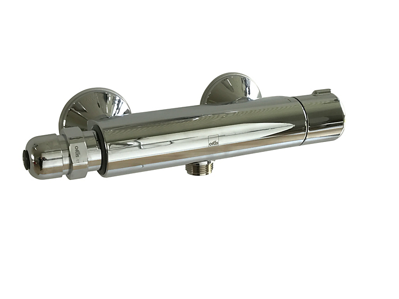 Oras Nova termostarmatur med selvlukkende trykknapventil