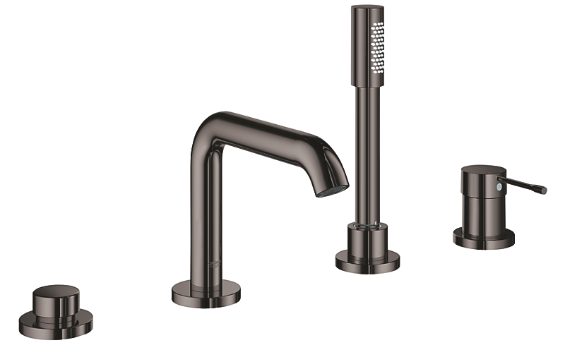 GROHE Essence brusearmatur 4-huls kar- & brusekombination, Hard Graphite