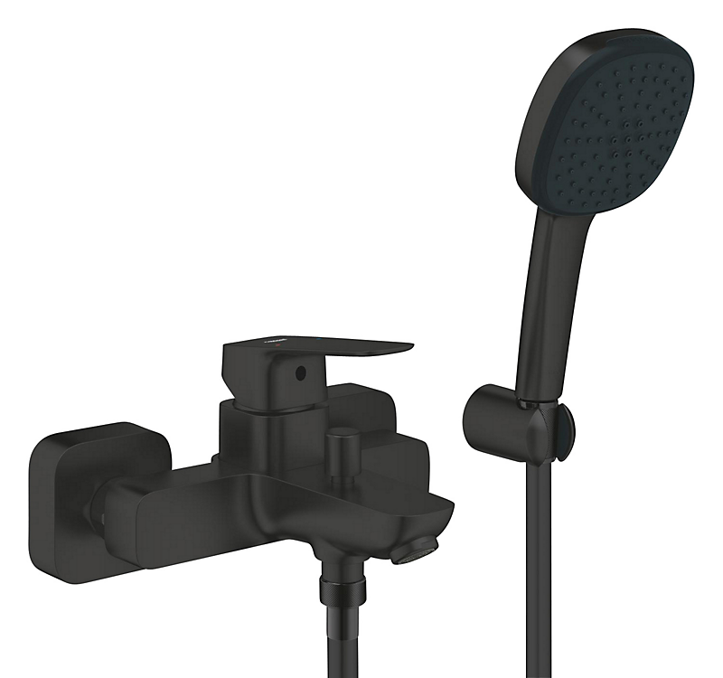 GROHE Cubeo armatur til kar & brus Vægmont. Sort Holdersæt