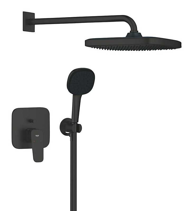 GROHE Cubeo Bundle Brusesystem til indbygning. Sort