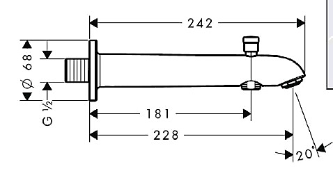 hansgrohe Kartud E/S 228mm m/omsk, krom