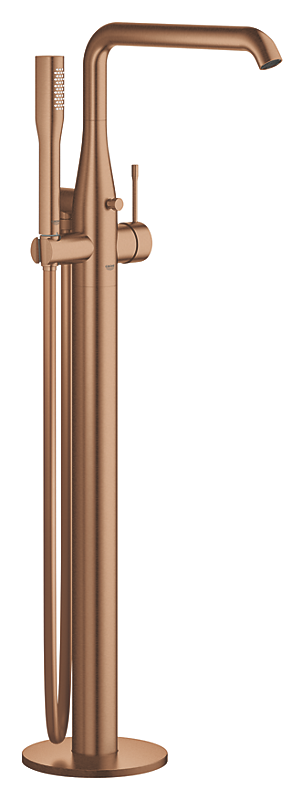 GROHE Essence fritstående etgrebsarmatur til kar. Gulvmonteret med bruser. Børstet warm sunset