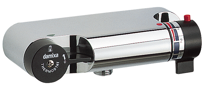 Damixa TMC termostatarmatur. Med sorte greb. afg. nedad. u/rosetter 27450.00S