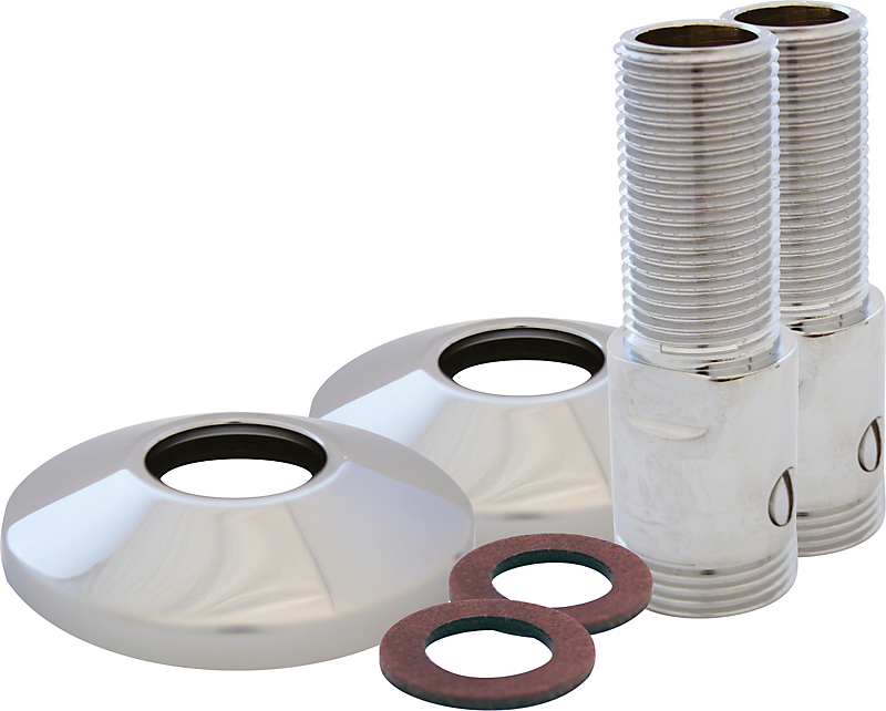 tilgangsstykke Ligeløbende 3/4x1/2 60mm. Med afspærring + Glideroset, 1 æsk a 2 stk. = 1 sæt