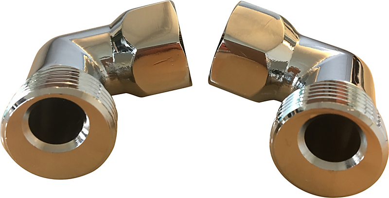 tilgangsstykke vinkel excentrisk 3/4'' x 1/2'', forkromet