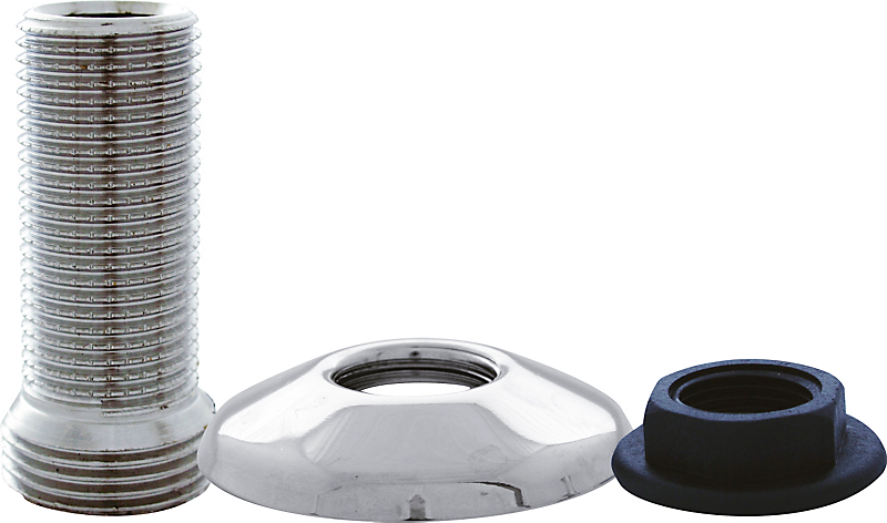 Tilgangsstykke lige 1/2x3/4x 55mm med 1/2''x50x10mm roset,kontramøtrik