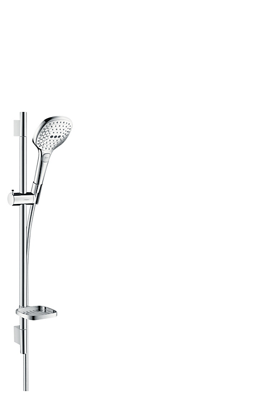 hansgrohe Raindance Select E Brusersæt 120 3jet EcoSmart 9 l/min med bruserstang 65 cm og sæbeskål