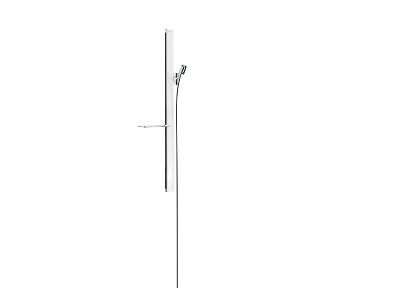 hansgrohe Unica E bruserstang 90 cm med bruserslange & sæbeskål. Hvid/krom