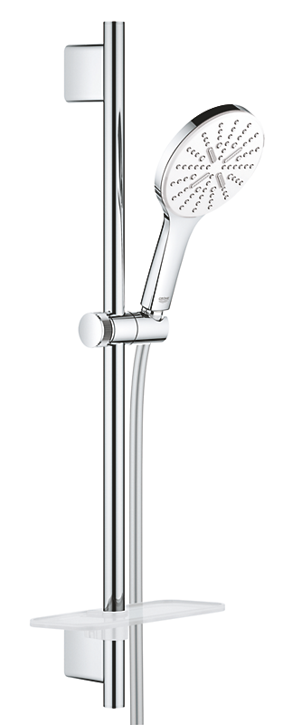 GROHE Rainshower SmartActive brusestangsæt hvid, 600mm med vægholdere, StarLight-krombelægning