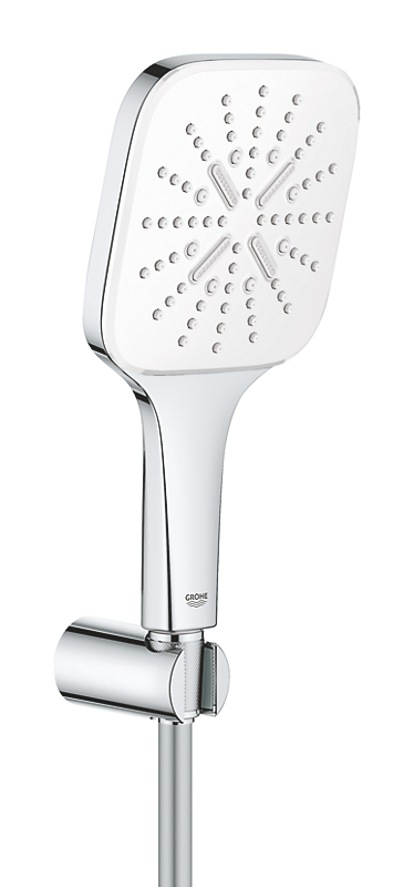 GROHE Rainshower SmartActive CUBE håndbrusersæt med håndbruser, vægholder, Silverflex bruserslange 1.500mm