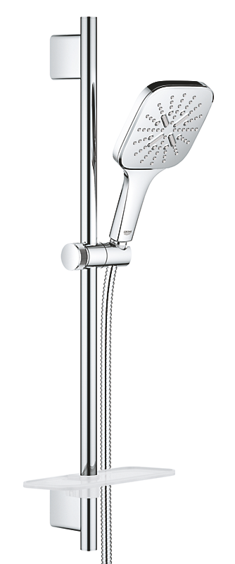 GROHE Rainshower SmartActive CUBE brusestangsæt med brusestang 600mm, med vægholdere, Silverflex bruserslange 1.750 mm