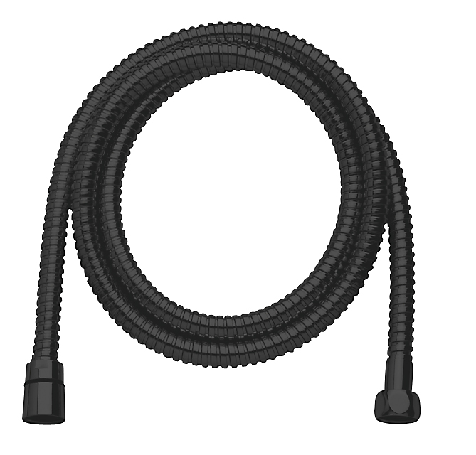 Damixa bruserslange 1500 mm, metal mat sort