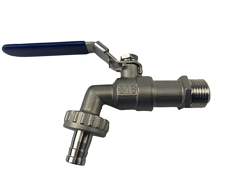 Aftapventil 1/2'' 316 rustfri stål med kontraventil