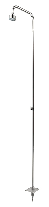 Neoperl Diaqua brusersøjle 1/2/2100mm med hovedbruser til udendørs, børstet rustfri