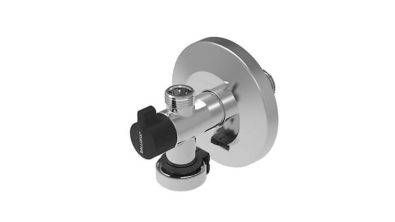 BROEN BALLOFIX Vinkelventil Dobbelt, med kontraventil 3/8x1/2x3/4, messing