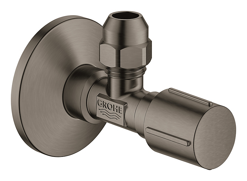 GROHE Hjørneventil 1/2'' Børstet Hard Graphite, riflet gevind