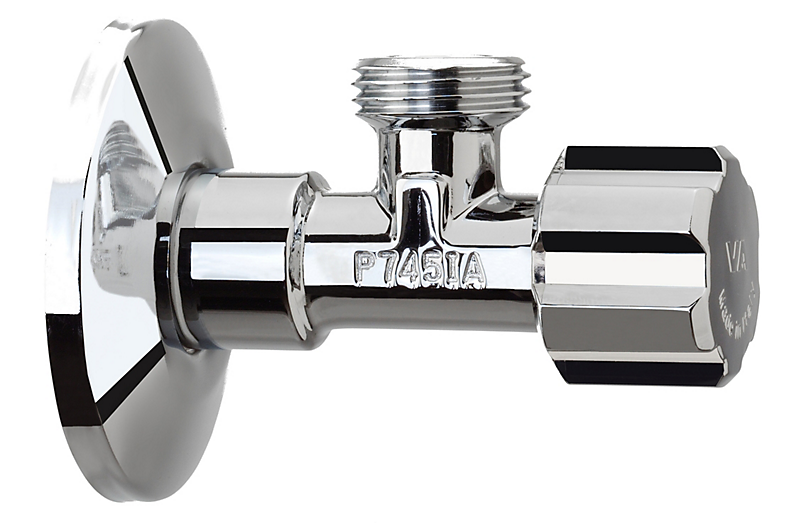 Stopventil 1/2'' x 1/2'' med 56 mm roset. gdv godkendt