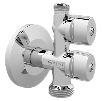 Broen Arcofix kombiventil 1/2''x3/8'' med 3/4'' tilslutning til opvaskemaskine krom