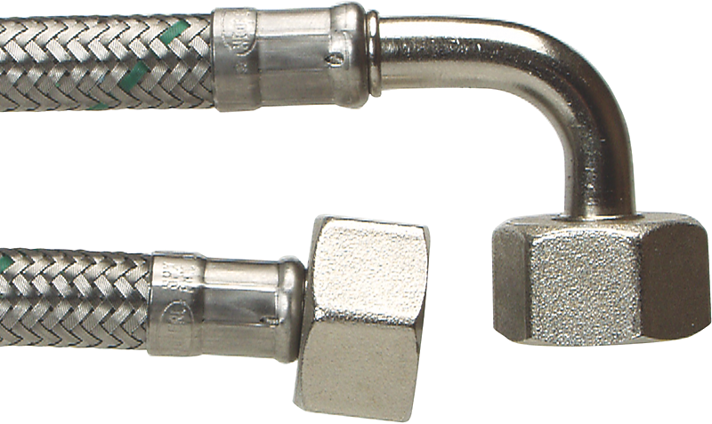 Neoperl Softpex tilslutningsslange 1250 mm. 1/2 L x 1/2 V. Rustfri flet. Koldt & varmt vand. NEOFLEXSPX DN8