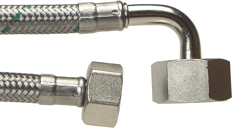 Neoperl Softpex tilslutningsslange 1500 mm. 1/2 L x 3/4 V. Rustfri flet. Koldt & varmt vand. NEOFLEXSPX DN8