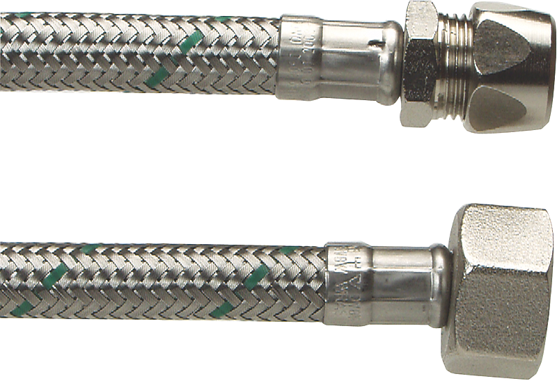 Neoperl Softpex tilslutningsslange 300 mm. 10 mm x 1/2 L. Rustfri flet. Koldt & varmt vand. NEOFLEXSPX DN8