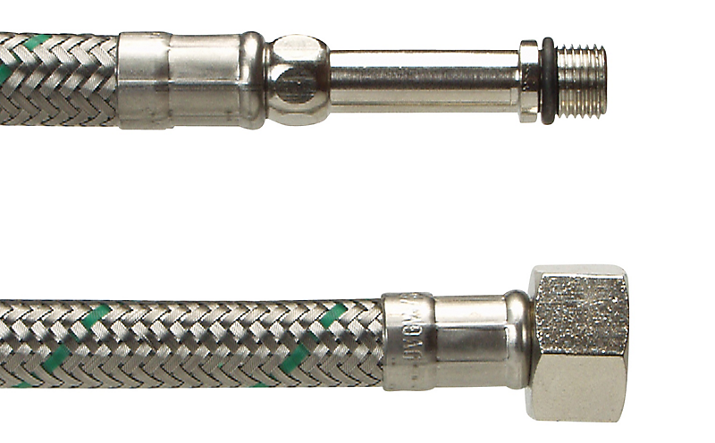 Neoperl Softpex tilslutningsslange 500 mm. 10 mm x 3/8 L. Rustfri flet. Koldt & varmt vand. NEOFLEXSPX DN8