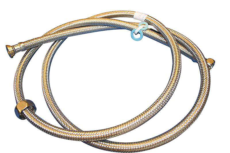 Neoperl tilslutningsslange 1000 mm. 1/2 X 3/4. til varmt vand. rustfri stålomflet