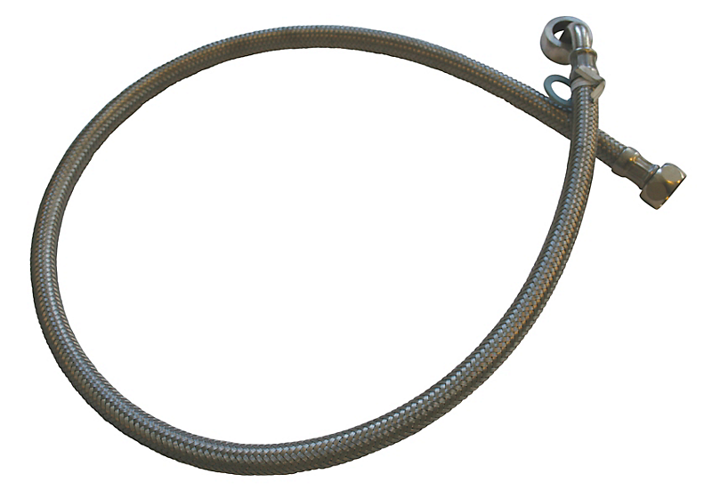 Neoperl tilslutningsslange 1000 mm. 1/2 X 3/4. til varmt vand. rustfri stålomflet