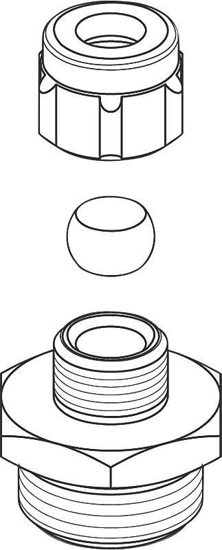 Børma overgang 8mm x 1/2'' standard