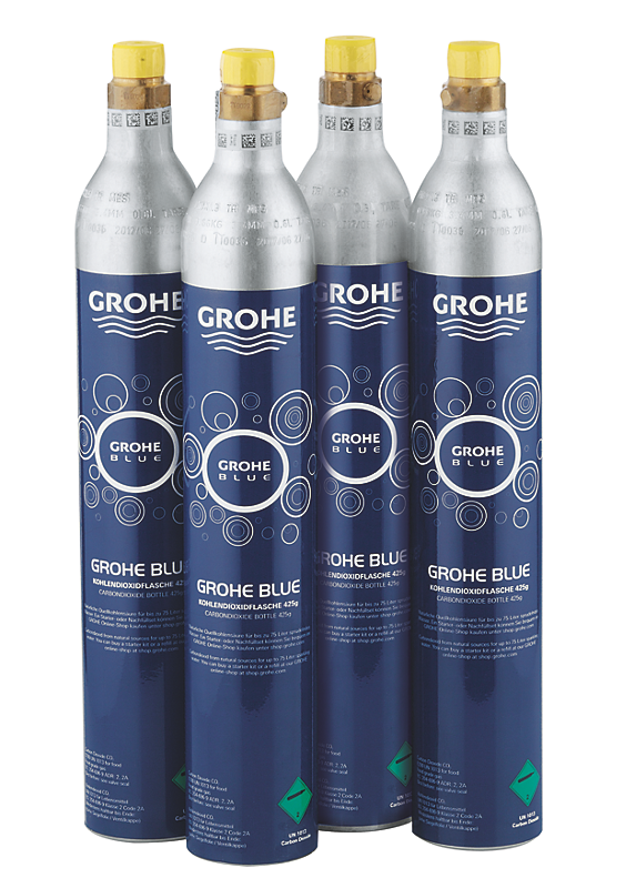 GROHE Startsæt CO2 Flasker 425 g CO2 Flasker (4 Stk) til 60 liter vand med brus
