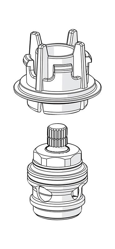 Oras Optima keramisk topstykke kold, kompatibel med 2720F, 2722F, 2725F, 2727F