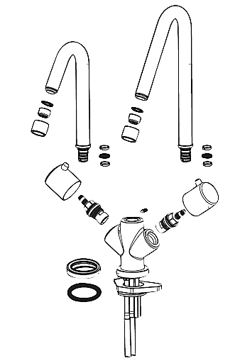 Mora Izzy svingtudspakningssæt anvendes til Mora Izzy håndvask- og køkkenarmaturer
