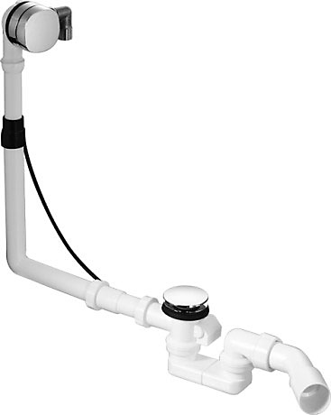 Duravit Af- og overløbssæt Quadroval, afløbsgarniture 1 1/2 til badekar, krom