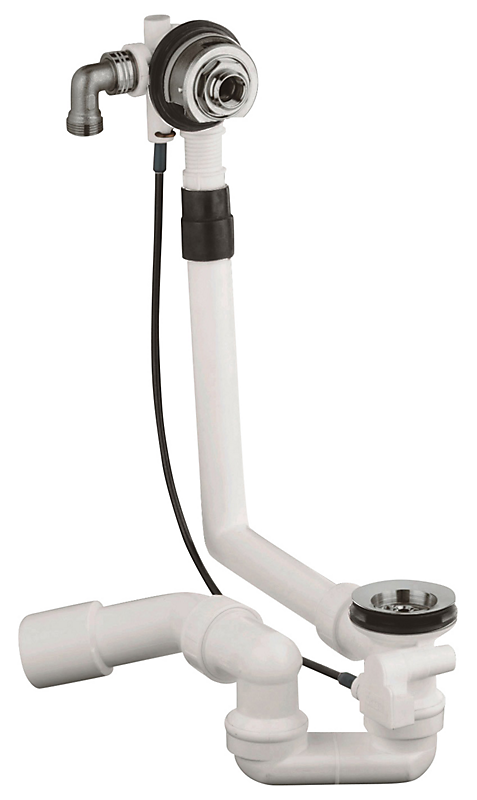 GROHE af/overløbssæt 45grader med vandpåfyldning. Hvid