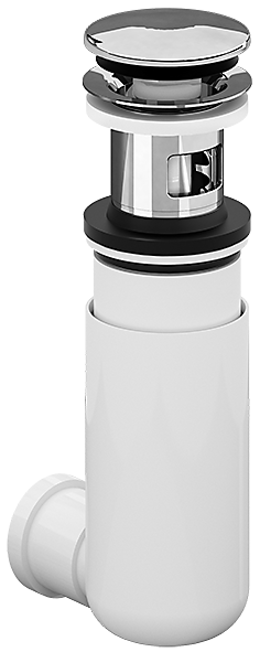 V&B EasyClean vandlås med pushdown 1 1/4'' 32mm til håndvask, hvid/krom