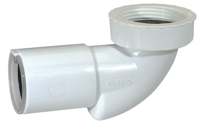 Purus PP bundventil 1.1/2''/1.1/4''x40mm til håndvask