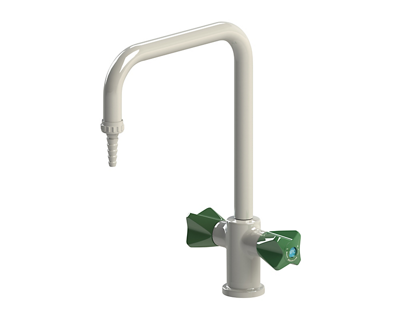 BROEN-LAB laboratoriearmatur 2 greb med slangespids, Slange med G3/8'' omløber, 250mm, Bordmonteret