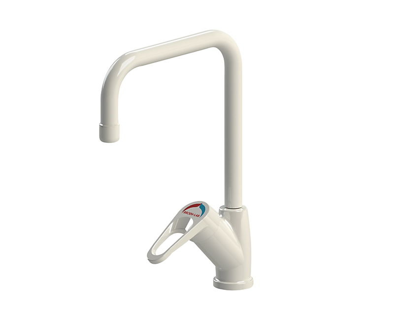 BROEN-LAB laboratoriearmatur med kort håndtag Areator, Slange med G3/8'' omløber, 200mm, Bordmonteret