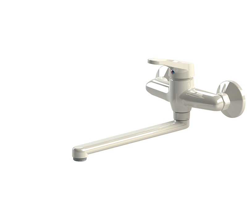 BROEN-LAB laboratoriearmatur med kort håndtag Areator, ISO228/1-G1/2'', 250mm, Vægmonteret