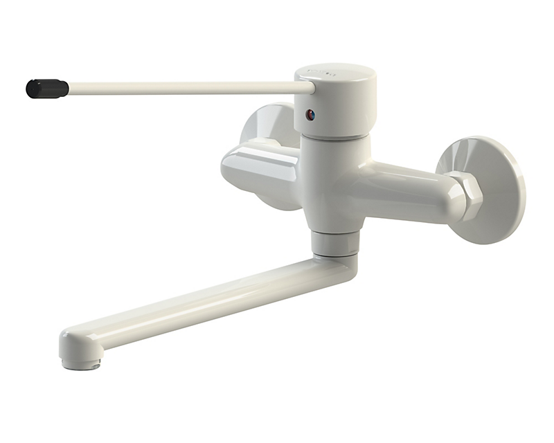 BROEN-LAB laboratoriearmatur med langt håndtag Areator, ISO228/1-G1/2'', 250mm, Vægmonteret