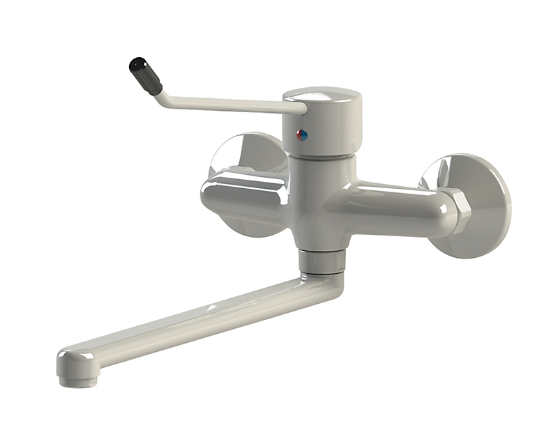 BROEN-LAB Laboratoriearmatur med langt håndtag Areator, ISO228/1-G1/2'', 300mm, Vægmonteret