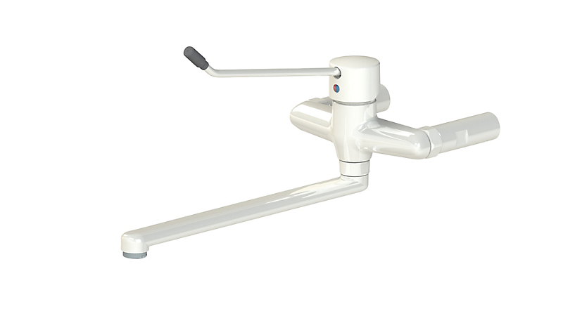 BROEN-LAB laboratoriearmatur med langt håndtag Areator, UniFlex RWC, 300mm, Vægmonteret