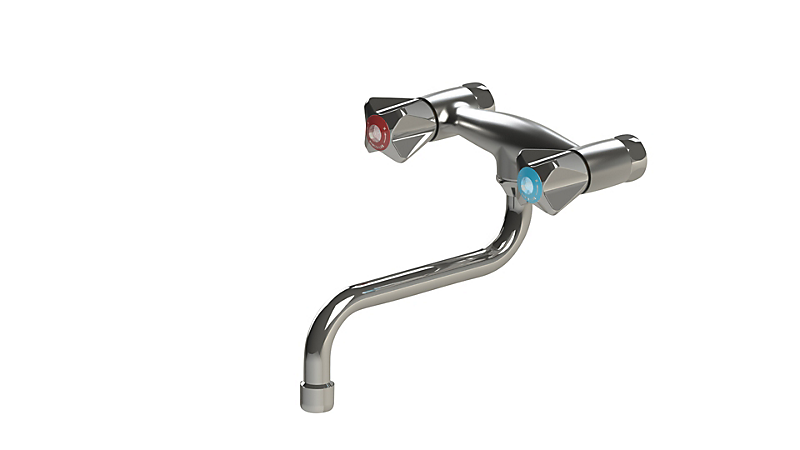 BROEN-LAB Togrebsarmatur, Slange med 3/8'' omløber, 200mm, Bordmonteret, forkromet, messing Sølvfarvet håndtag,