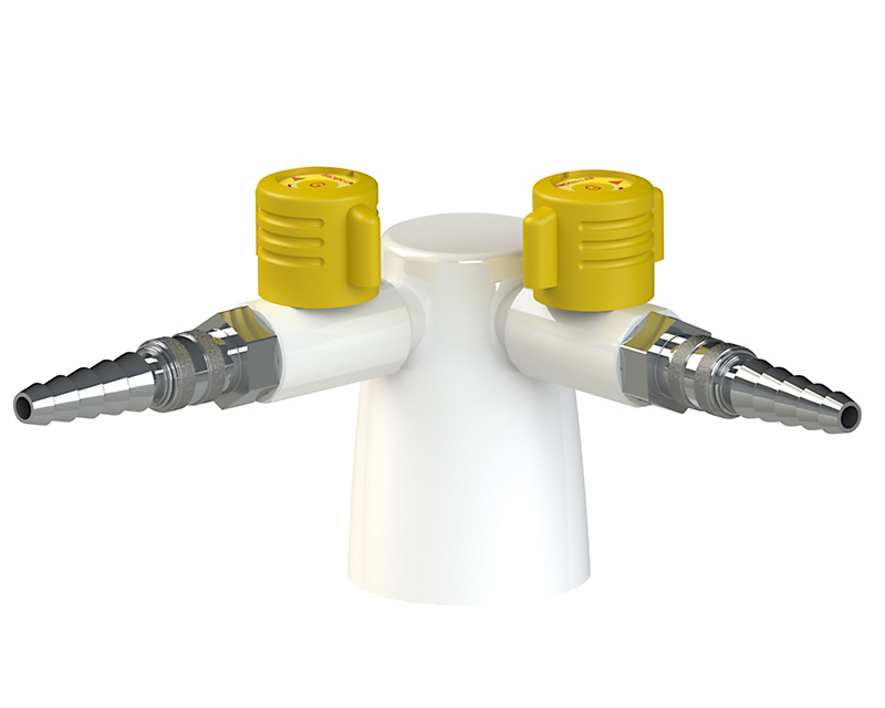 BROEN-LAB Tovejs 90° Lift/Turn-ventil, G 12mm klemringsfitting til CU-rør, Vægmonteret