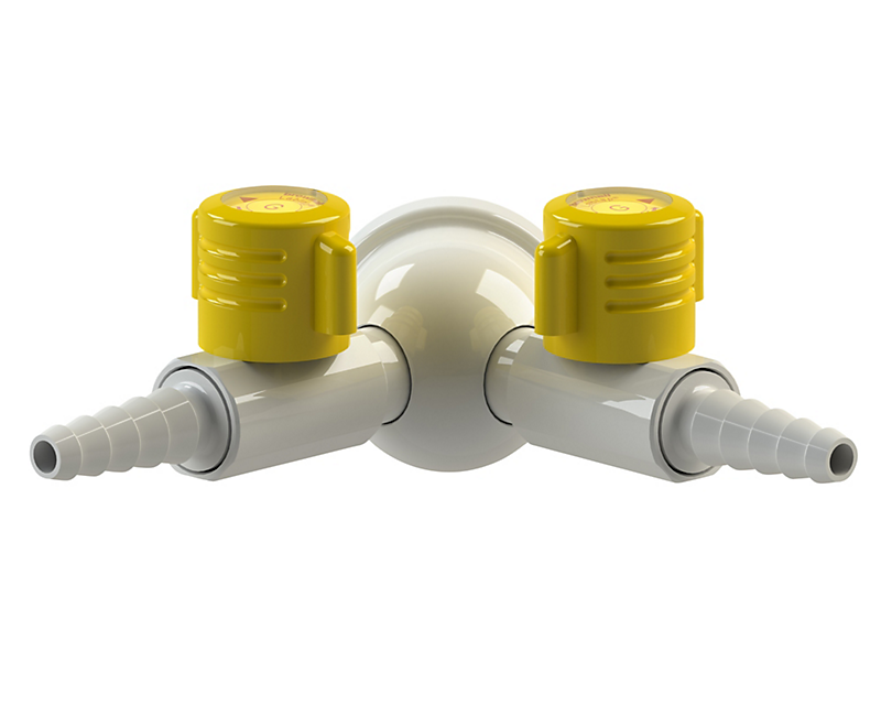 BROEN-LAB Tovejs 90° Lift/Turn-ventil, G 12mm klemringsfitting til CU-rør, Vægmonteret/nedhængt