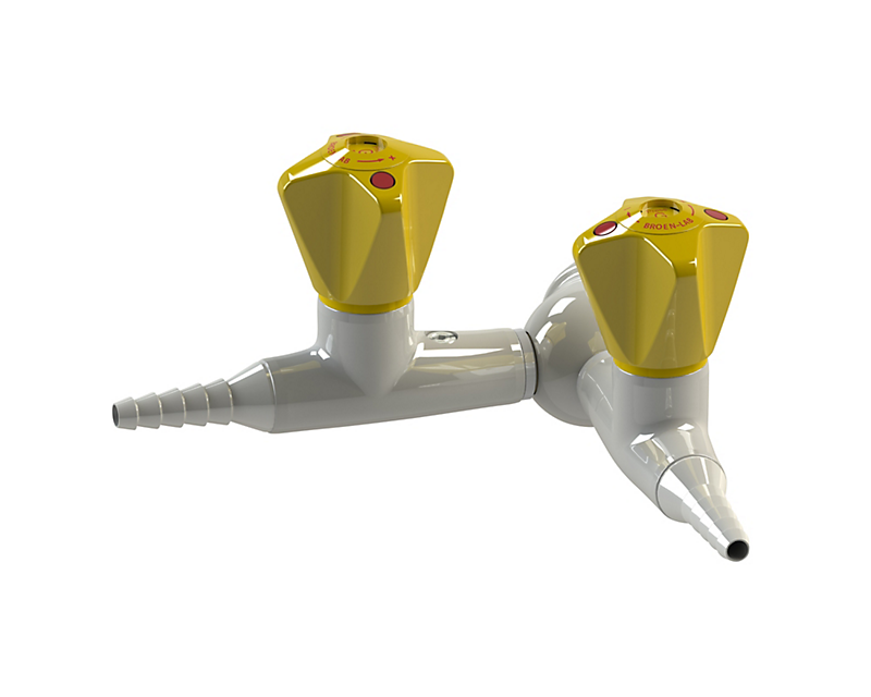 BROEN-LAB Firevejs Press/Turn-ventil Slange med Ø12 mm rørstuds, Vægmonteret