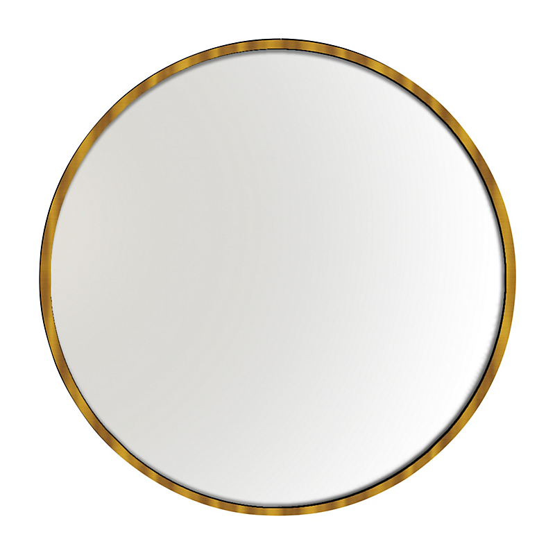 Kriss spejl med lys rundt Ø80mm med børstet messing ramme & bagbelysning